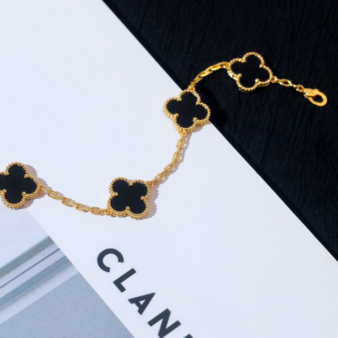 Van Cleef & Arpels Vintage Alhambra Bracelet, 5 Motifs Yellow Go