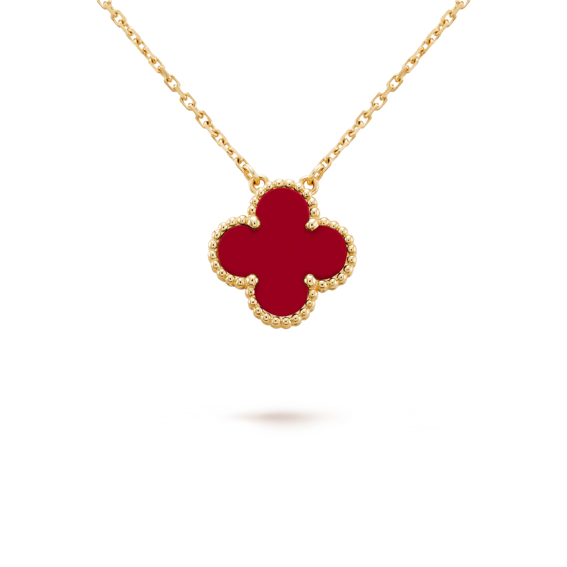 Van Cleef & Arpels Vintage Alhambra Pendant Yellow Gold, Carneli