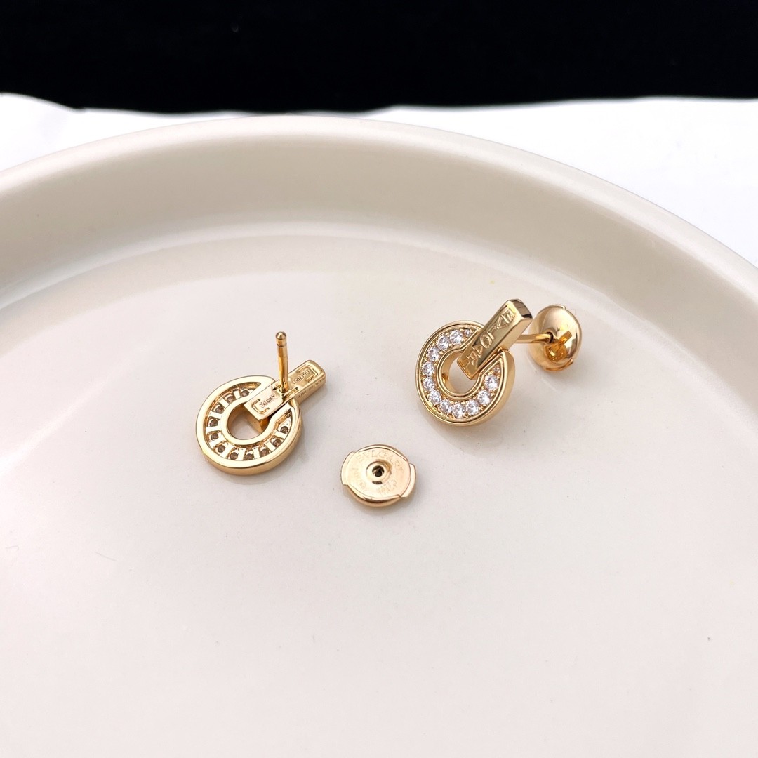 Replica Bvlgari DIVAS' Dream Earrings Rose gold with Pave Diamon