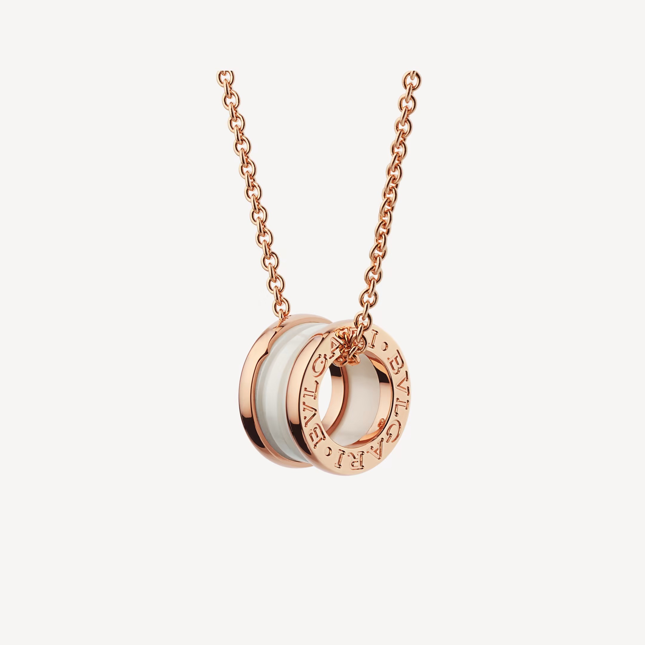 Bvlgari B.zero1 Necklace Rose Gold with Ceramic